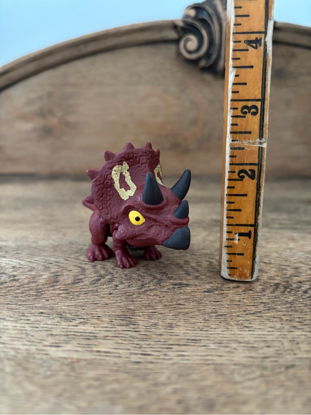 Maroon Triceratops Dinosaur Figure Kids Action Toy